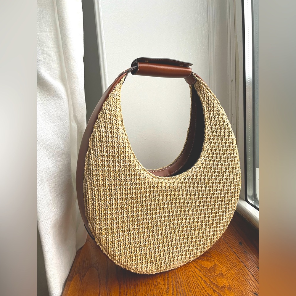 Staud Raffia Moon Bag